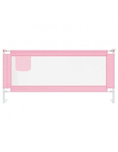 Sponda Letto di Sicurezza per Bambini Rosa 200x25 cm in Tessuto