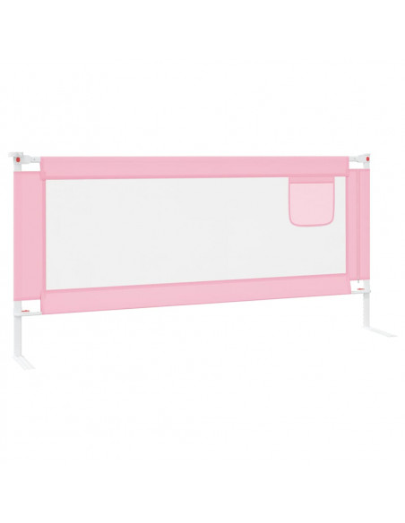 Sponda Letto di Sicurezza per Bambini Rosa 200x25 cm in Tessuto