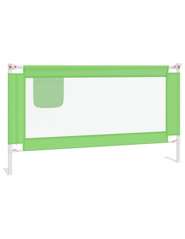 Sponda Letto di Sicurezza per Bambini Verde 150x25 cm Tessuto