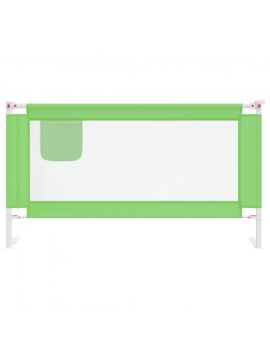 Sponda Letto di Sicurezza per Bambini Verde 150x25 cm Tessuto