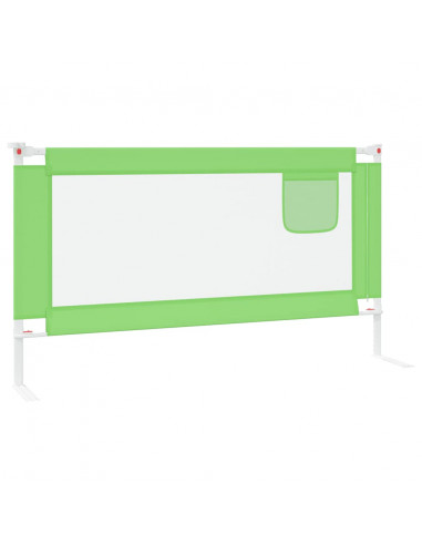 Sponda Letto di Sicurezza per Bambini Verde 150x25 cm Tessuto