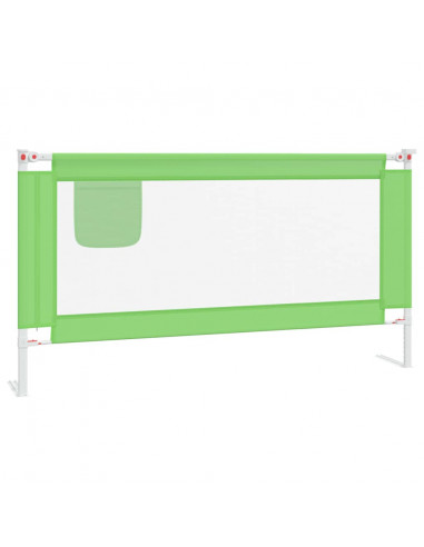 Sponda Letto di Sicurezza per Bambini Verde 160x25 cm Tessuto
