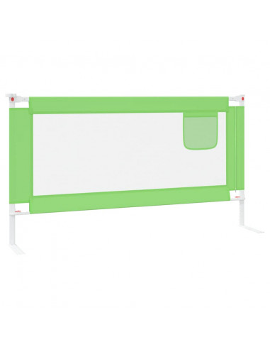 Sponda Letto di Sicurezza per Bambini Verde 160x25 cm Tessuto