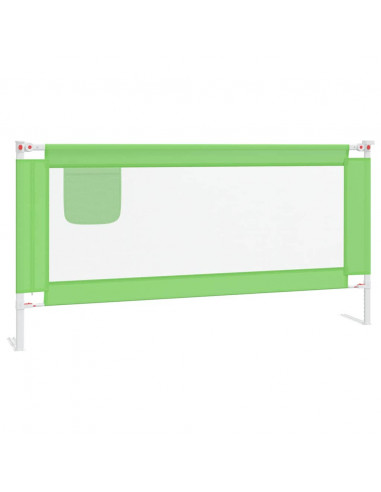 Sponda Letto di Sicurezza per Bambini Verde 180x25 cm Tessuto