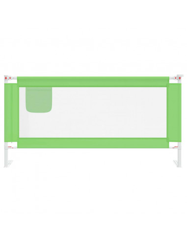 Sponda Letto di Sicurezza per Bambini Verde 180x25 cm Tessuto