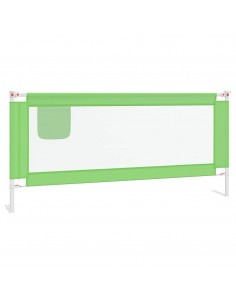 Sponda Letto di Sicurezza per Bambini Verde 200x25 cm Tessuto