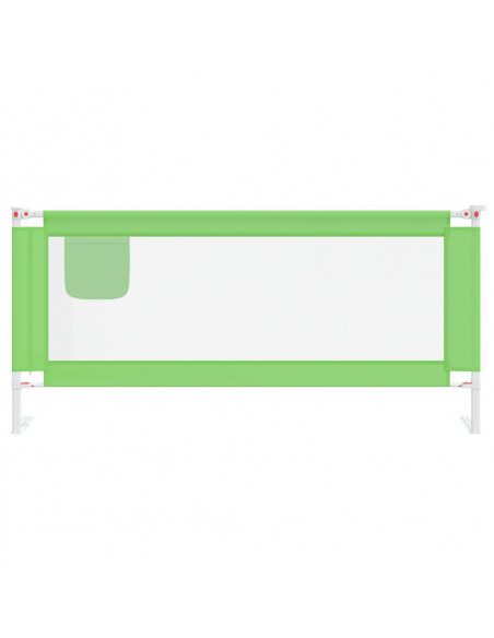 Sponda Letto di Sicurezza per Bambini Verde 200x25 cm Tessuto