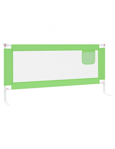 Sponda Letto di Sicurezza per Bambini Verde 200x25 cm Tessuto