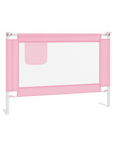 Sponda Letto di Sicurezza per Bambini Rosa 90x25 cm in Tessuto