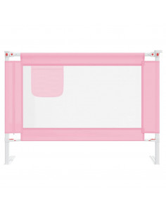 Sponda Letto di Sicurezza per Bambini Rosa 90x25 cm in Tessuto 2