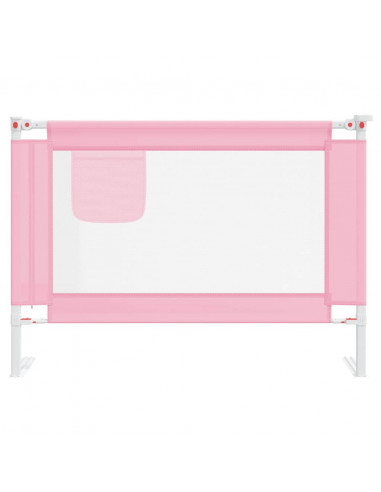 Sponda Letto di Sicurezza per Bambini Rosa 90x25 cm in Tessuto