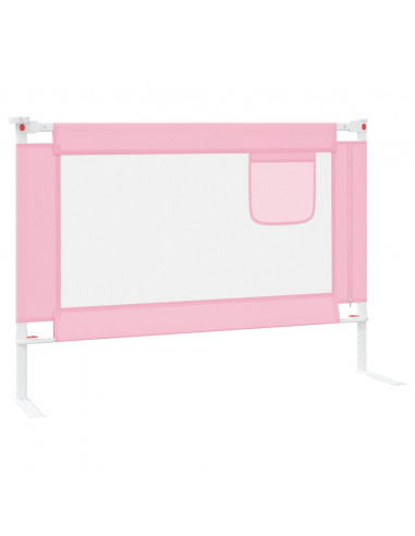 Sponda Letto di Sicurezza per Bambini Rosa 90x25 cm in Tessuto