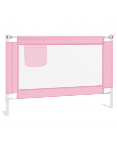 Sponda Letto di Sicurezza per Bambini Rosa 100x25 cm in Tessuto