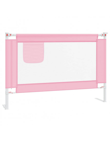 Sponda Letto di Sicurezza per Bambini Rosa 100x25cm in Tessuto
