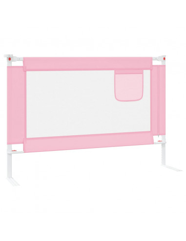 Sponda Letto di Sicurezza per Bambini Rosa 100x25 cm in Tessuto
