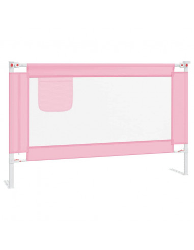 Sponda Letto di Sicurezza per Bambini Rosa 120x25 cm in Tessuto