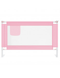 Sponda Letto di Sicurezza per Bambini Rosa 120x25 cm in Tessuto 2