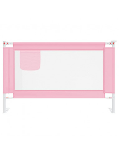Sponda Letto di Sicurezza per Bambini Rosa 120x25 cm in Tessuto