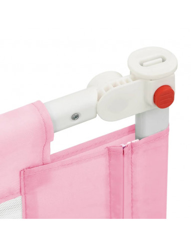 Sponda Letto di Sicurezza per Bambini Rosa 120x25 cm in Tessuto