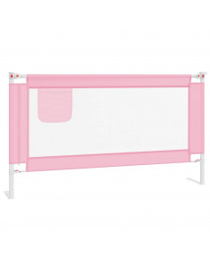 Sponda Letto di Sicurezza per Bambini Rosa 150x25 cm in Tessuto