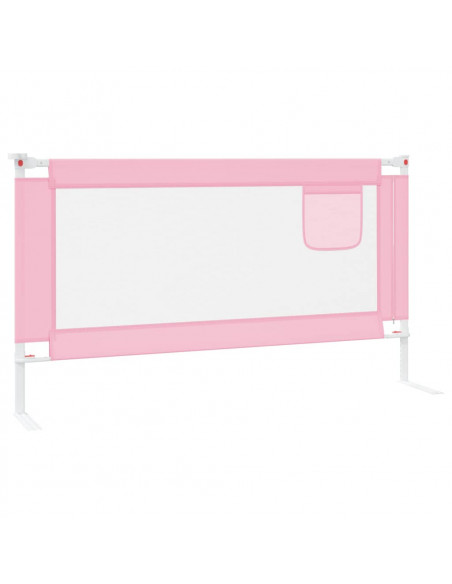 Sponda Letto di Sicurezza per Bambini Rosa 150x25 cm in Tessuto