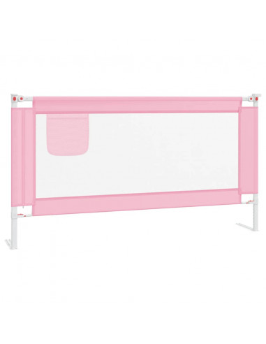 Sponda Letto di Sicurezza per Bambini Rosa 160x25 cm in Tessuto