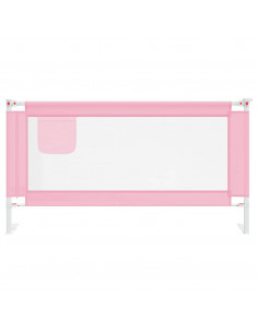 Sponda Letto di Sicurezza per Bambini Rosa 160x25 cm in Tessuto 2