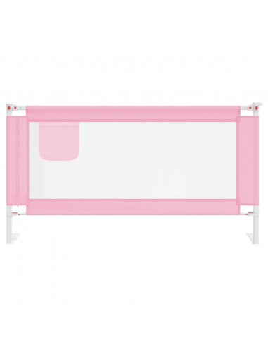 Sponda Letto di Sicurezza per Bambini Rosa 160x25 cm in Tessuto