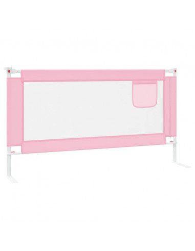 Sponda Letto di Sicurezza per Bambini Rosa 160x25 cm in Tessuto
