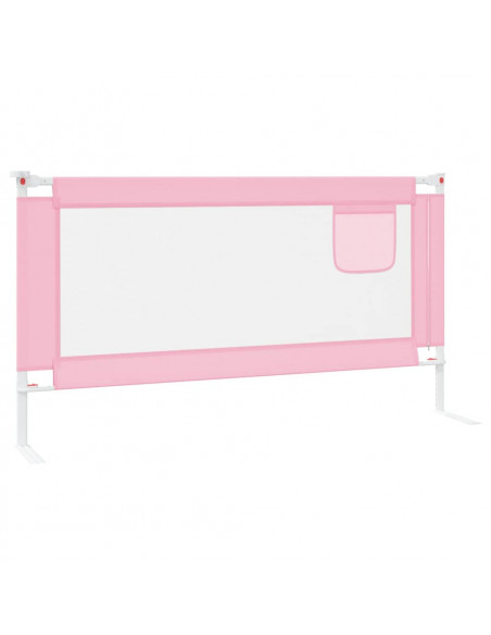 Sponda Letto di Sicurezza per Bambini Rosa 160x25 cm in Tessuto