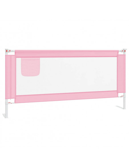 Sponda Letto di Sicurezza per Bambini Rosa 190x25 cm in Tessuto