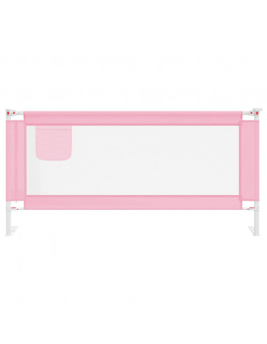 Sponda Letto di Sicurezza per Bambini Rosa 190x25 cm in Tessuto