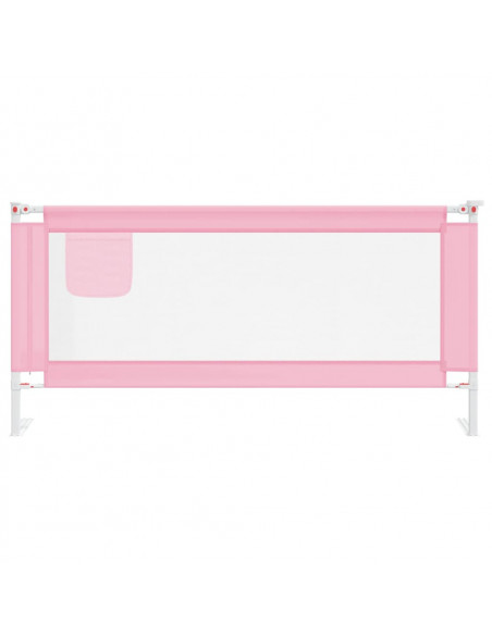 Sponda Letto di Sicurezza per Bambini Rosa 190x25 cm in Tessuto
