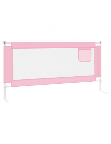 Sponda Letto di Sicurezza per Bambini Rosa 190x25 cm in Tessuto