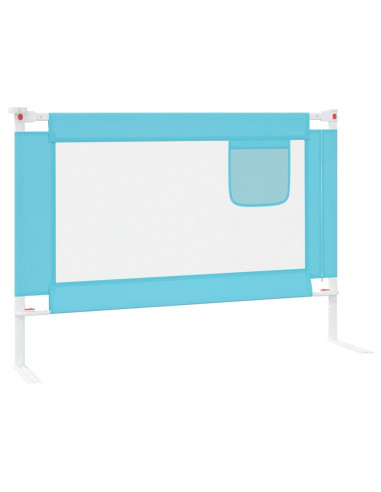 Sponda Letto di Sicurezza per Bambini Blu 90x25 cm in Tessuto
