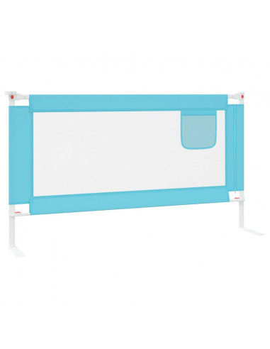 Sponda Letto di Sicurezza per Bambini Blu 150x25 cm in Tessuto
