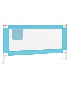 Sponda Letto di Sicurezza per Bambini Blu 160x25 cm in Tessuto