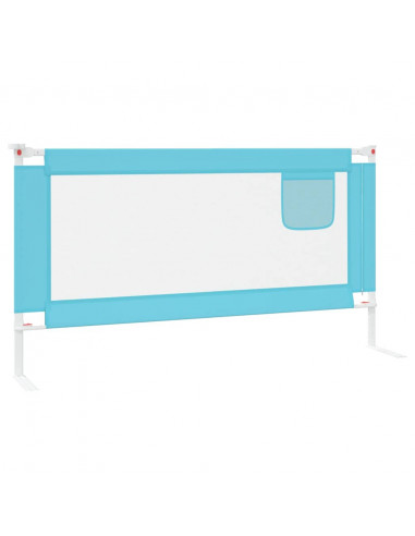 Sponda Letto di Sicurezza per Bambini Blu 160x25 cm in Tessuto