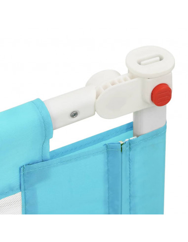 Sponda Letto di Sicurezza per Bambini Blu 160x25 cm in Tessuto