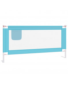 Sponda Letto di Sicurezza per Bambini Blu 180x25 cm in Tessuto
