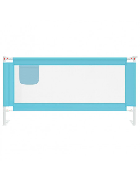 Sponda Letto di Sicurezza per Bambini Blu 180x25 cm in Tessuto