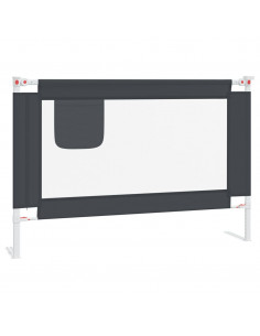 Sponda Letto Sicurezza Bambini Grigio Scuro 100x25 cm Tessuto