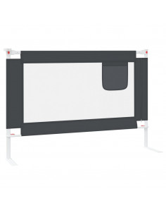 Sponda Letto Sicurezza Bambini Grigio Scuro 100x25 cm Tessuto 2