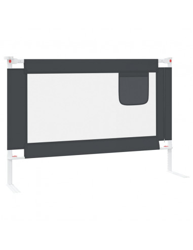 Sponda Letto Sicurezza Bambini Grigio Scuro 100x25 cm Tessuto