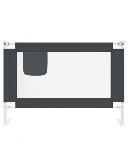 Sponda Letto Sicurezza Bambini Grigio Scuro 100x25 cm Tessuto