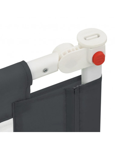 Sponda Letto Sicurezza Bambini Grigio Scuro 100x25 cm Tessuto