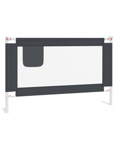 Sponda Letto Sicurezza Bambini Grigio Scuro 120x25 cm Tessuto