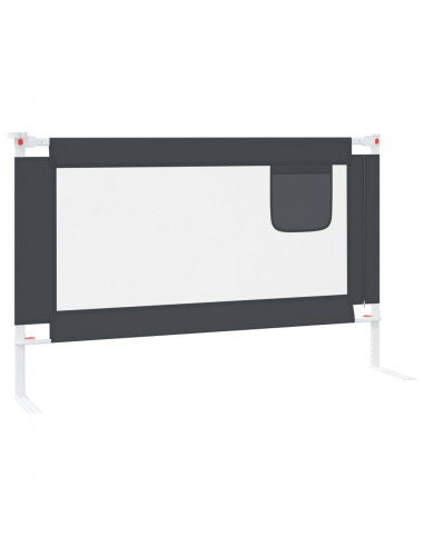 Sponda Letto Sicurezza Bambini Grigio Scuro 120x25 cm Tessuto
