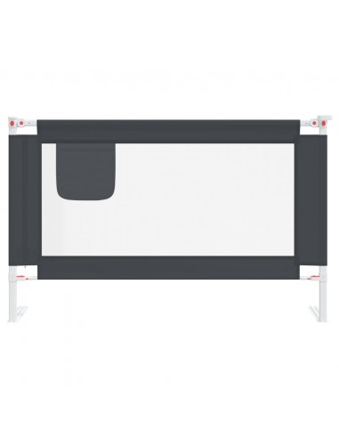 Sponda Letto Sicurezza Bambini Grigio Scuro 120x25 cm Tessuto