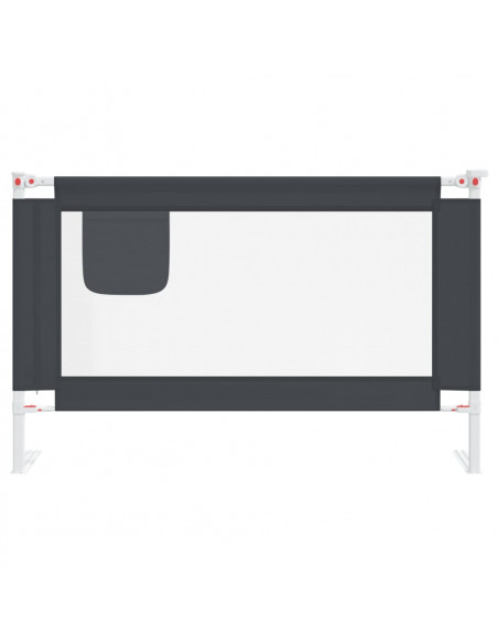 Sponda Letto Sicurezza Bambini Grigio Scuro 120x25 cm Tessuto